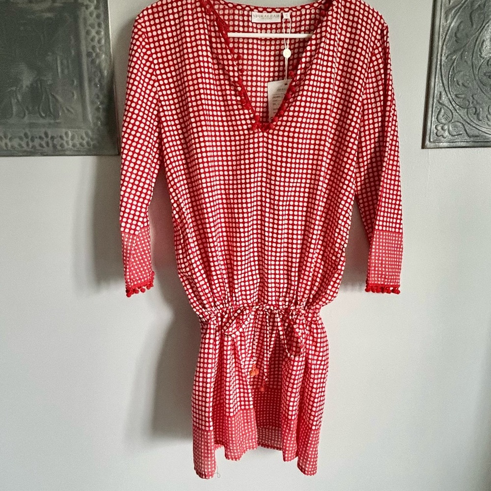 Shiraleah Red and White Dress/ Coverup
